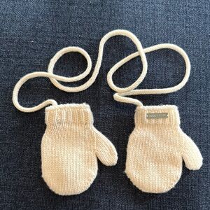 DSquared2 Cream Knit Mittens for Kids